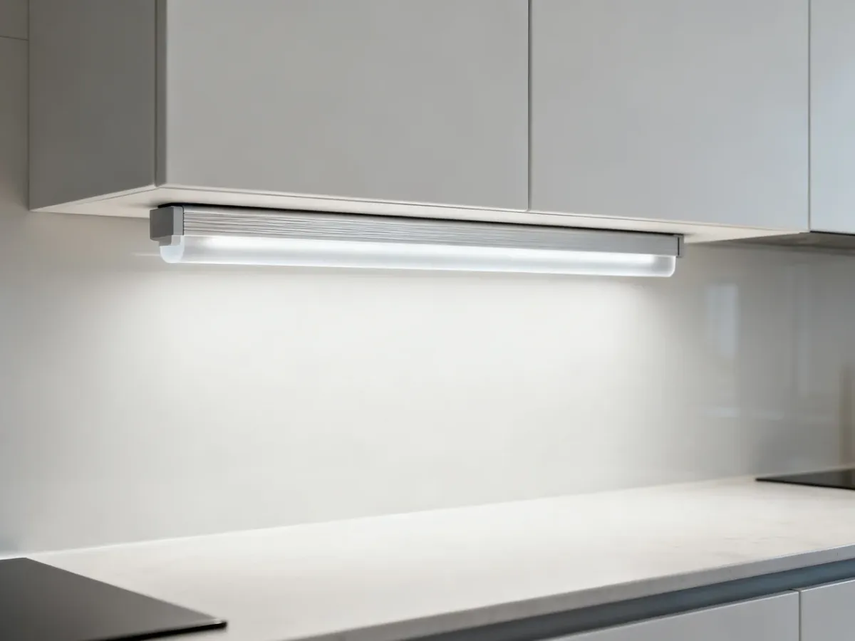 Taśma LED w aluminiowym profilu równomiernie oświetlająca blat